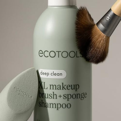 EcoTools Makeup Brush + Sponge Shampoo Cleanser, Deep Clean, Sulfate-Free, Fragrance-Free Brush Cleaner for Makeup Sponges & Tools, Vegan & Cruelty-Free, 8 fl. oz