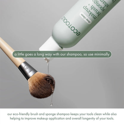 EcoTools Makeup Brush + Sponge Shampoo Cleanser, Deep Clean, Sulfate-Free, Fragrance-Free Brush Cleaner for Makeup Sponges & Tools, Vegan & Cruelty-Free, 8 fl. oz