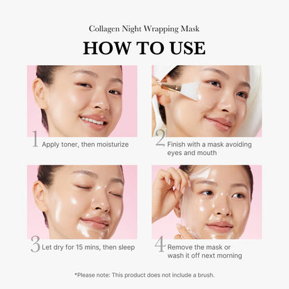medicube Wrapping Mask Collagen Overnight Peel Off Facial Mask | Elasticity & Hydration Care, Reduces Sagging & Dullness | Hydrolyzed Collagen For Glowing Skin | Korean Skin Care, 2.53 fl.oz