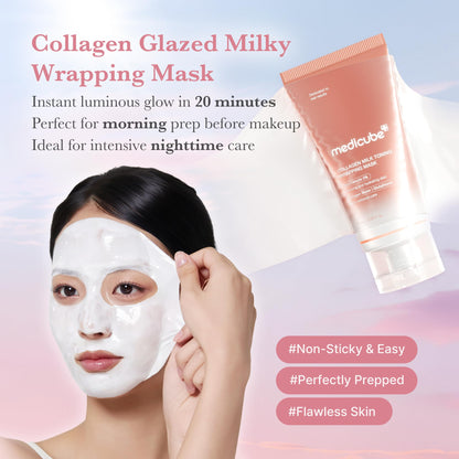 medicube Wrapping Mask Collagen Overnight Peel Off Facial Mask | Elasticity & Hydration Care, Reduces Sagging & Dullness | Hydrolyzed Collagen For Glowing Skin | Korean Skin Care, 2.53 fl.oz